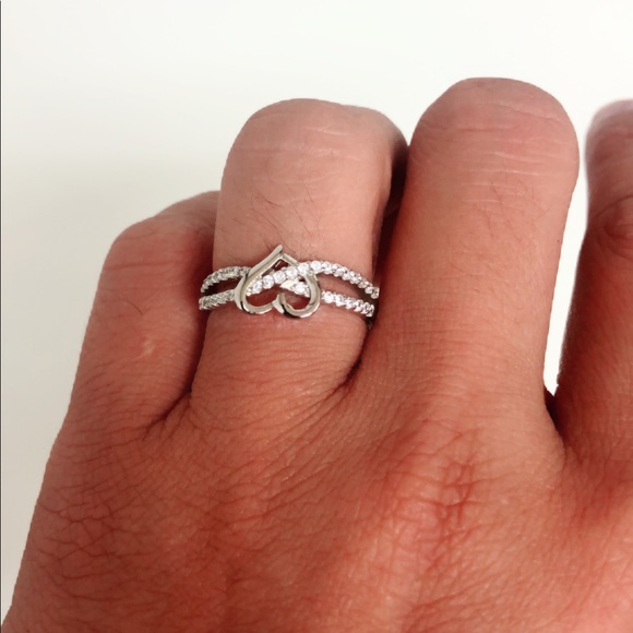 925 Sterling Silver Heart infinity Cz ring - Picture 6 of 6